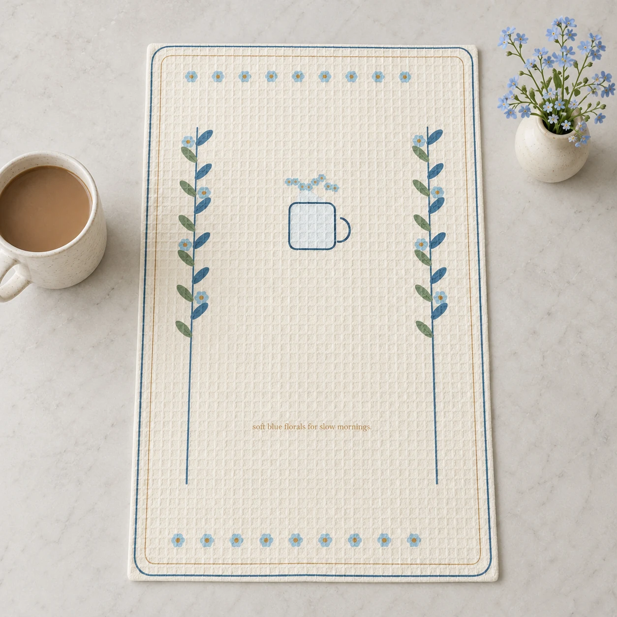 Cottage Kitchen Tea Towel styled in a cottage kitchen, scene 4