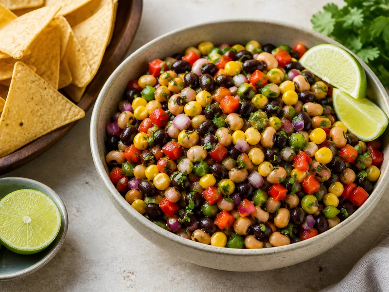 Cowboy caviar with tortilla chips