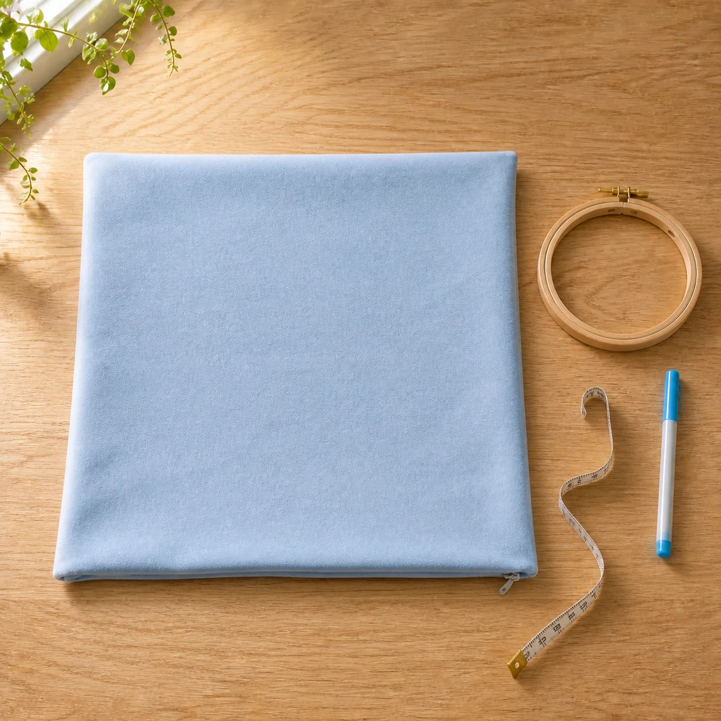 Blank 18-inch Cool Blue velvet zipper pillow cover