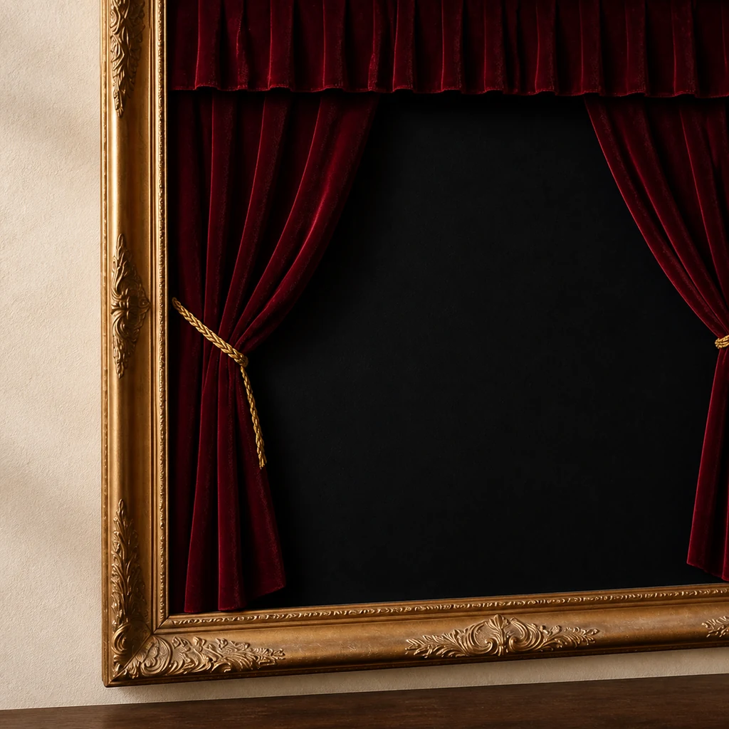 Close detail of finished opera aesthetic velvet wall art