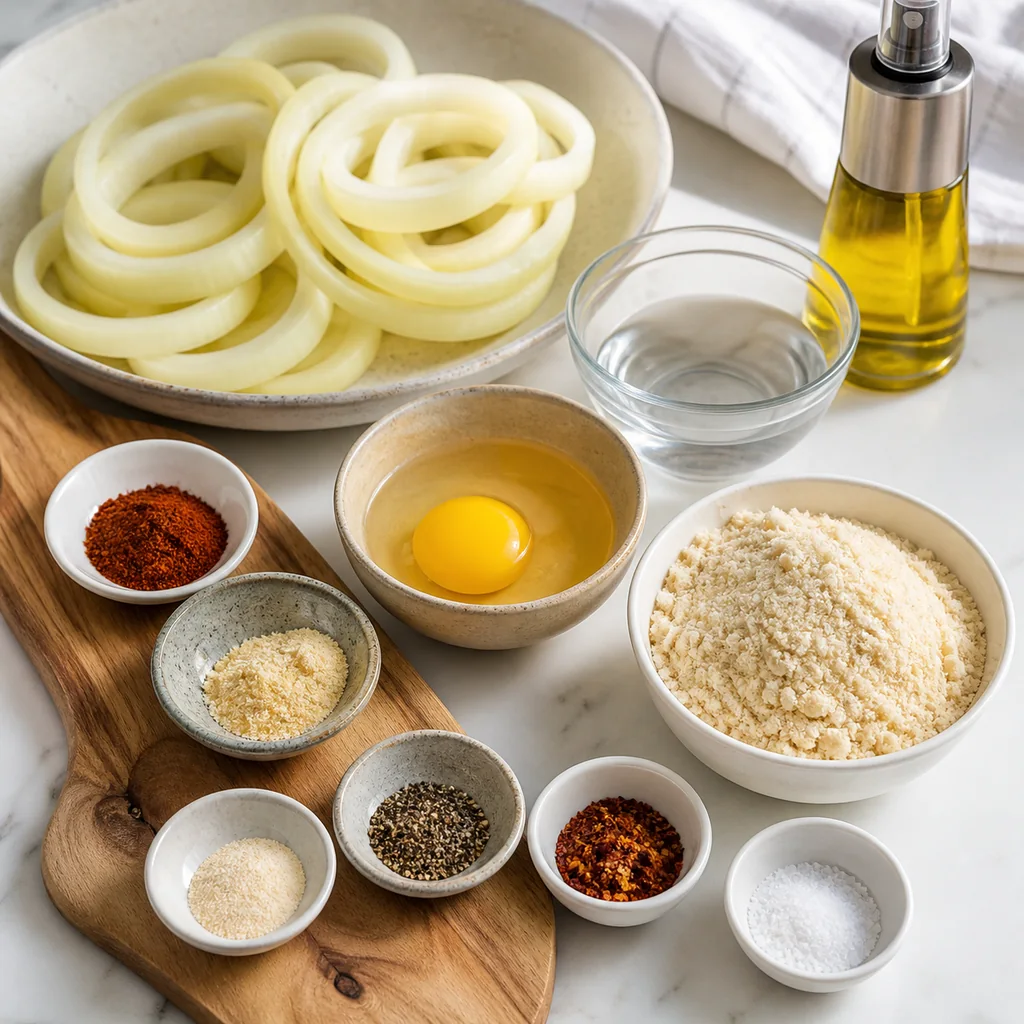 Cheese-free ingredients for almond flour keto onion rings