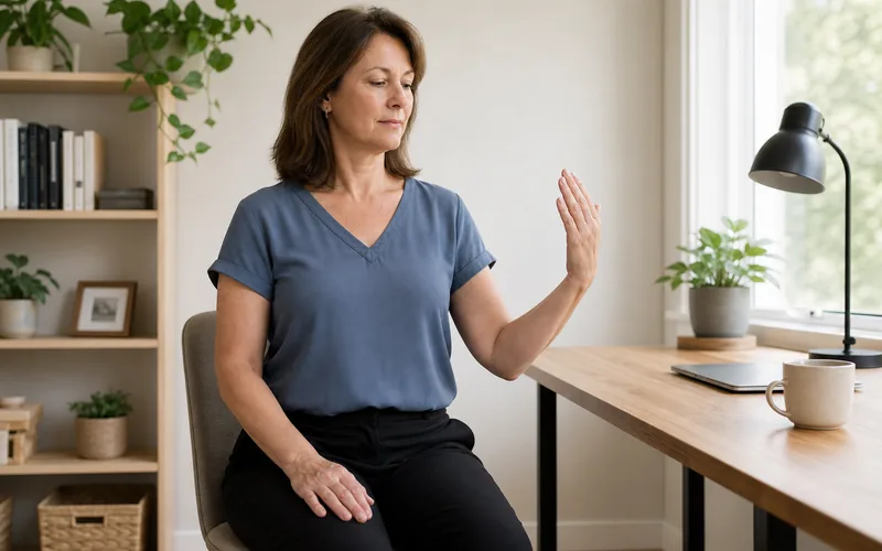 Seated ulnar nerve glide for desk workers