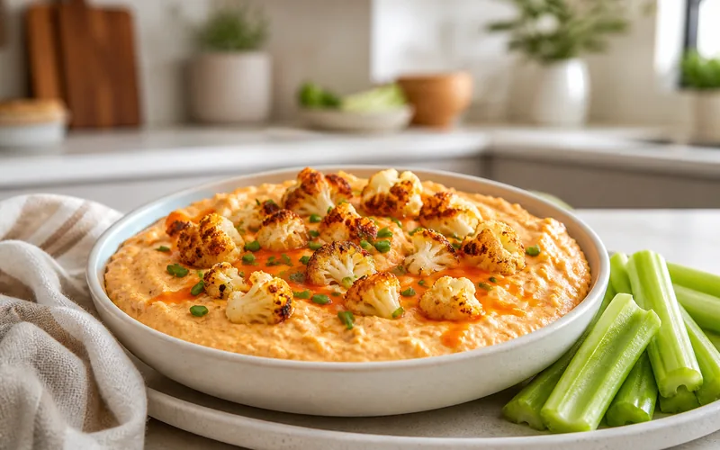 Cottage cheese buffalo cauliflower dip