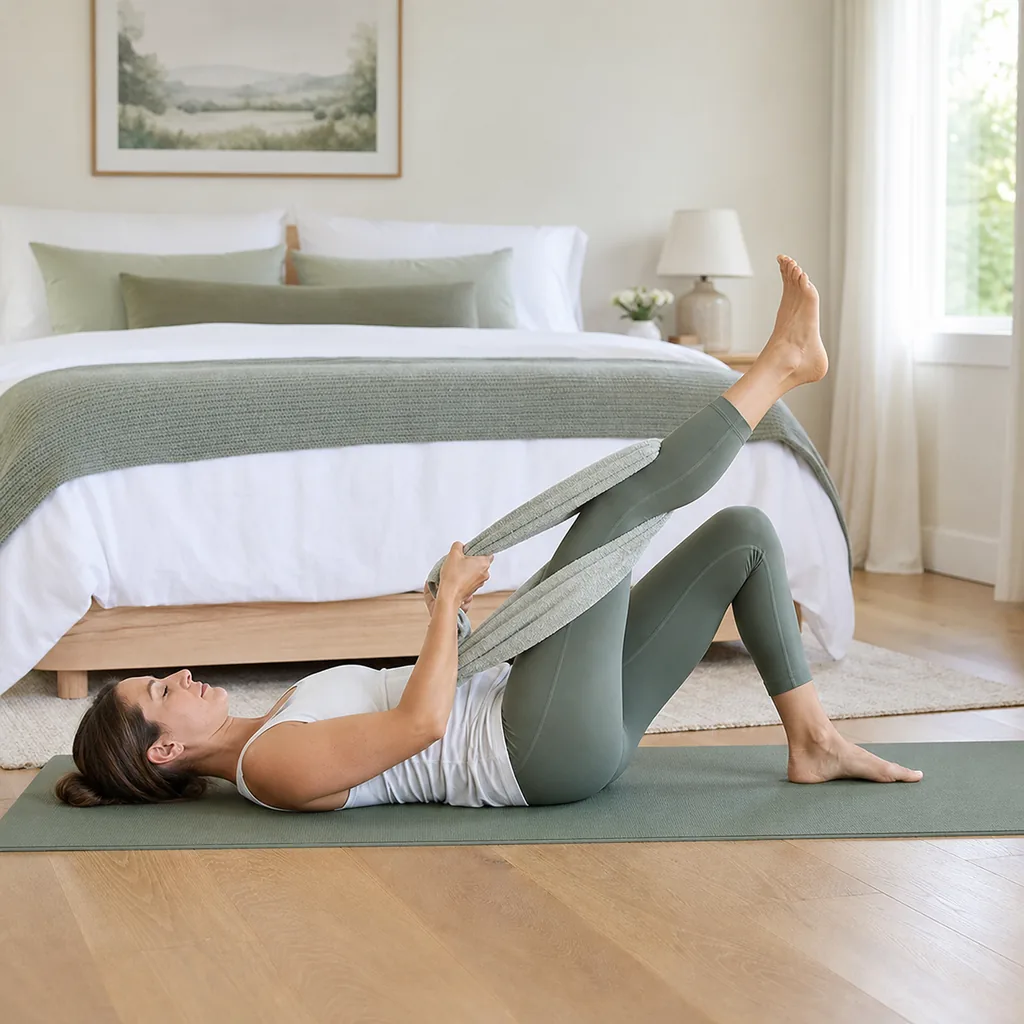 Supported bend-and-straighten leg movement