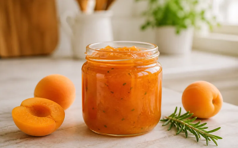 Sugar-free apricot rosemary jam