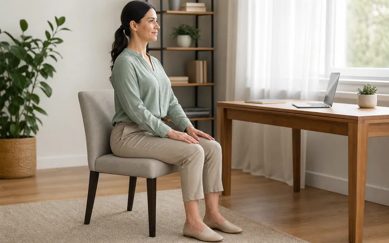 Seated psoas release exercises for typists