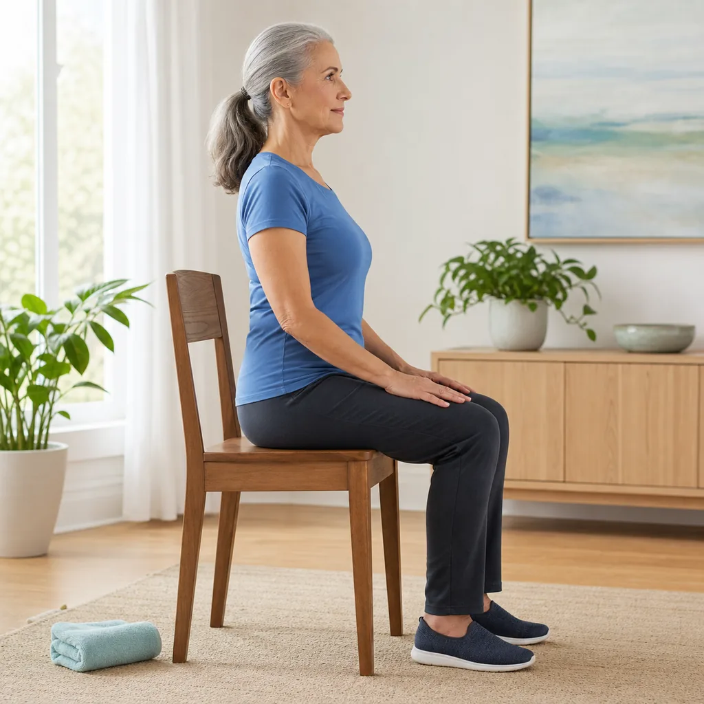 Safe neutral chair setup for thoracic mobility