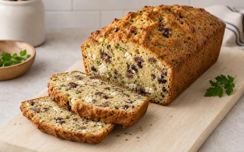 Savory olive and feta quick bread