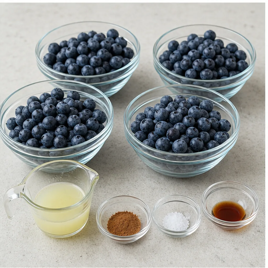 Ingredients for sugar-free blueberry butter