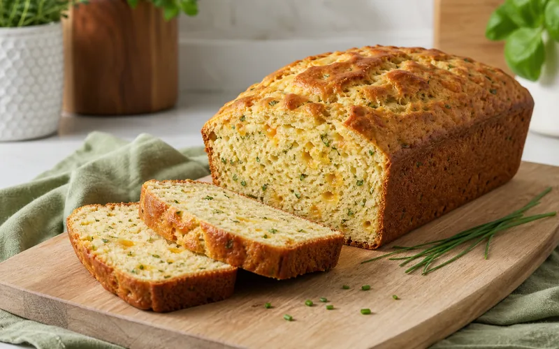 Savory smoked Gouda and chive quick bread