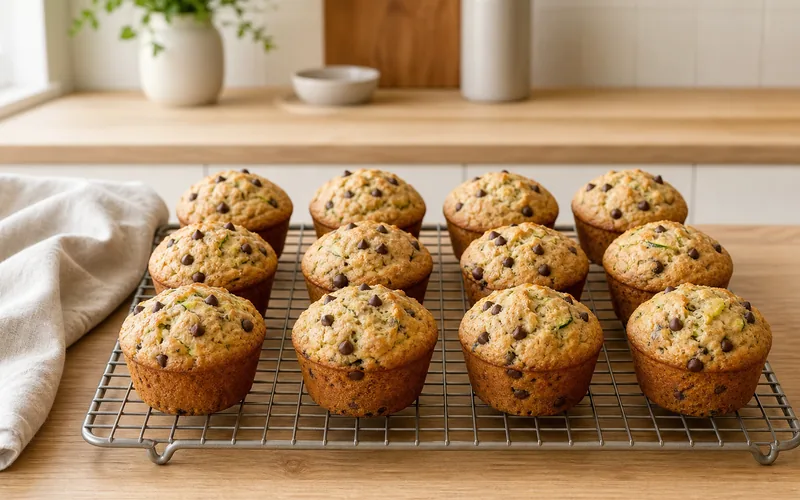 Greek yogurt chocolate chip zucchini muffins