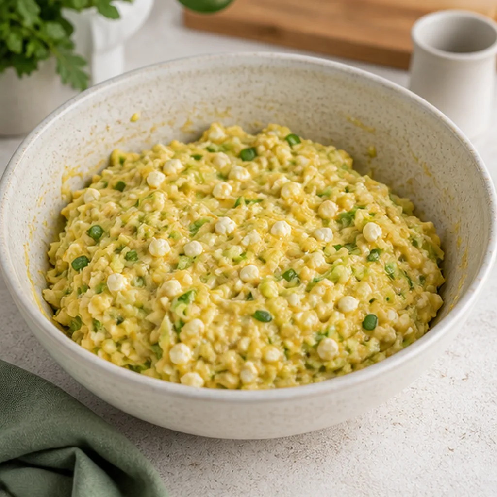 Cottage cheese cabbage fritter mixture