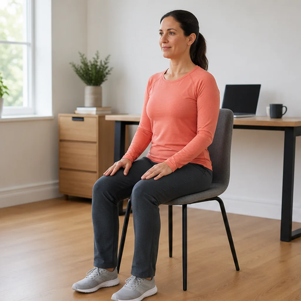 Relaxed seated starting position for shoulder release