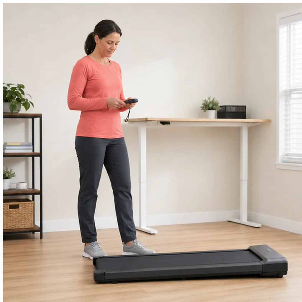 Walking pad safety setup before starting