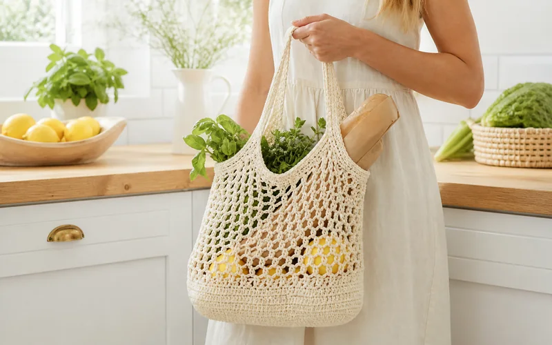 Easy Crochet Mesh Market Bag Pattern for Beginners