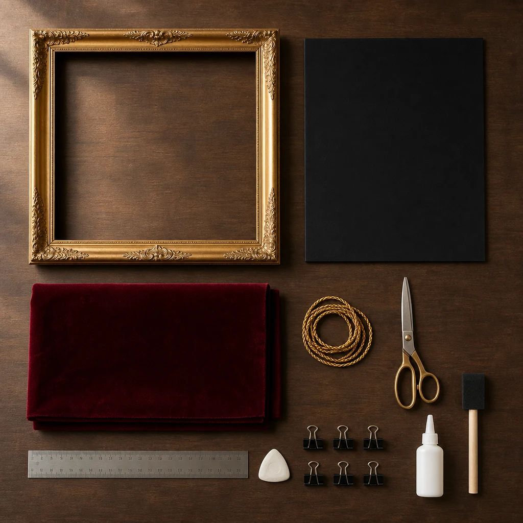 Materials for DIY velvet curtain wall art