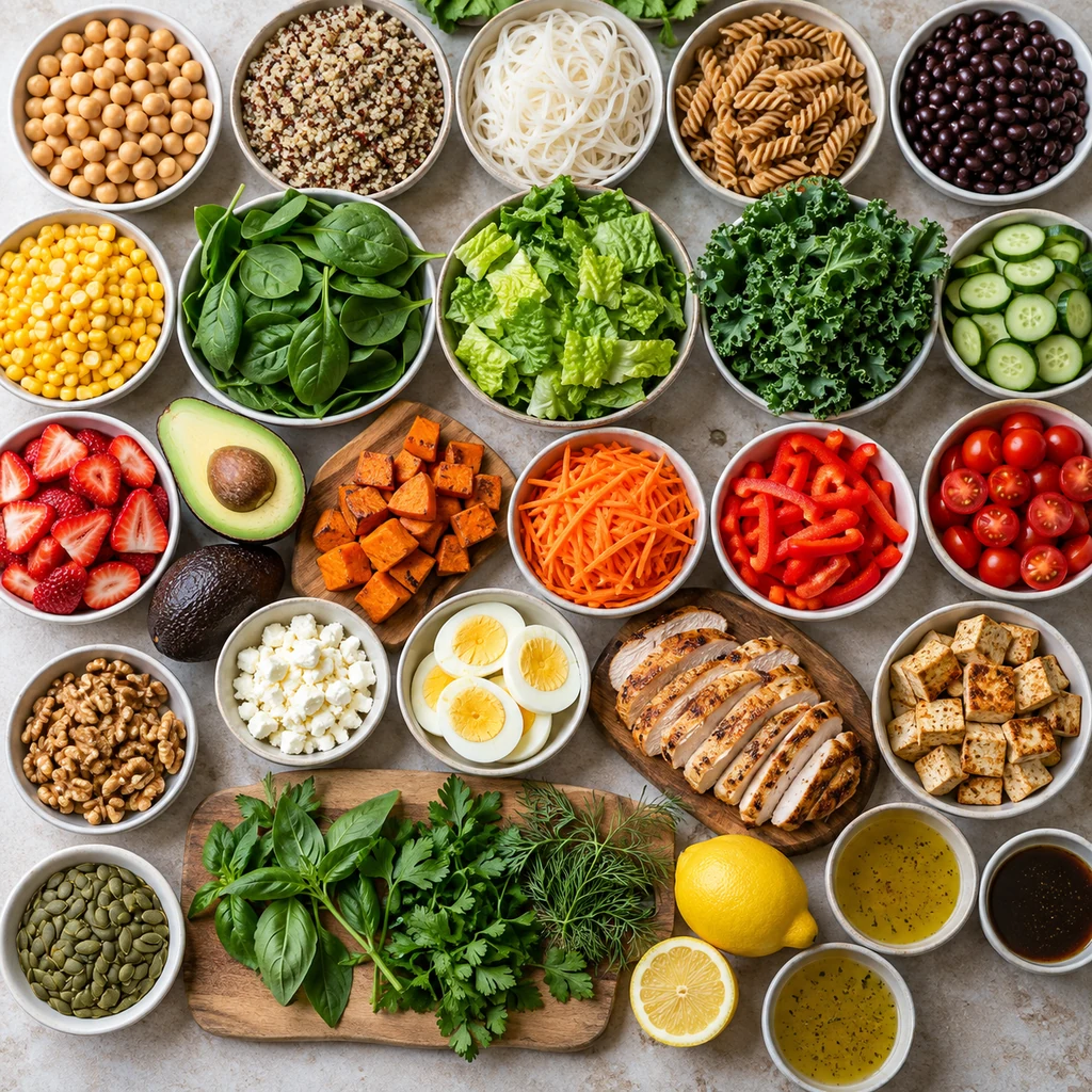 Core ingredients for healthy mason jar salad recipes