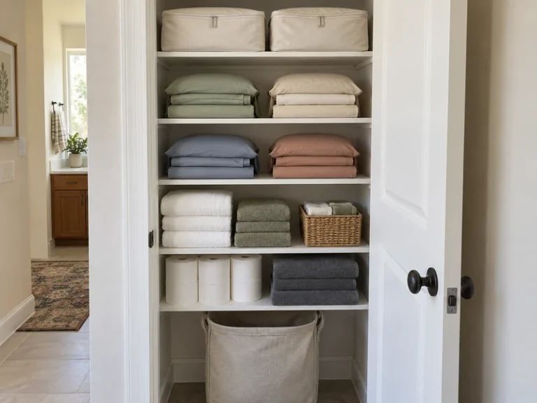 How to Organize a Small Linen Closet With 4 Shelf Zones