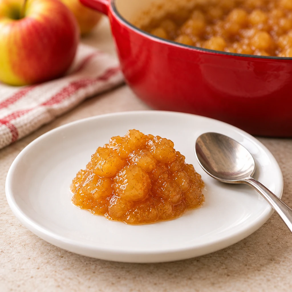 A chilled-plate sample of apple jam mounding without a watery ring