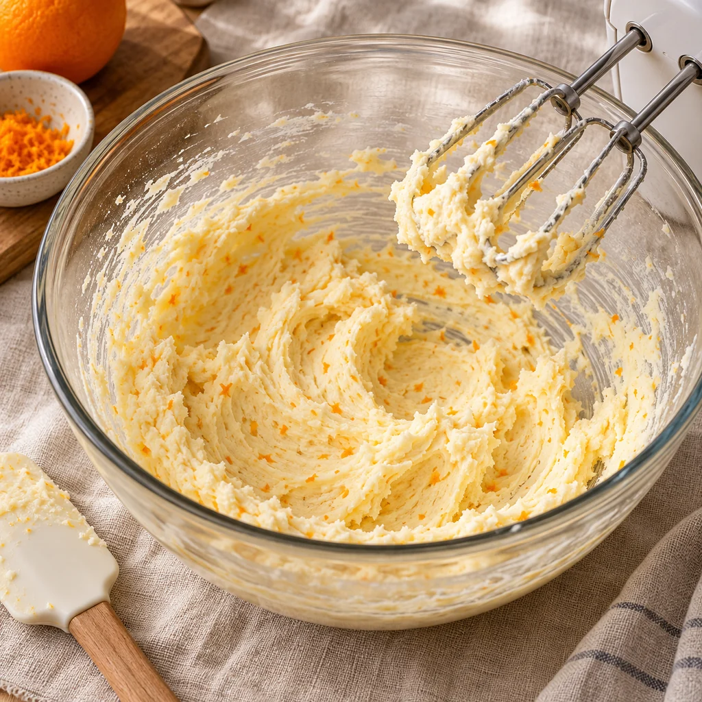 Smooth cranberry orange shortbread butter base with fine orange zest